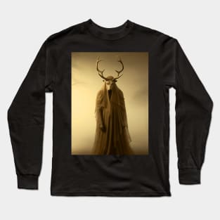 Scary Horned Demon 2: In My Nightmares on a Dark Background Long Sleeve T-Shirt